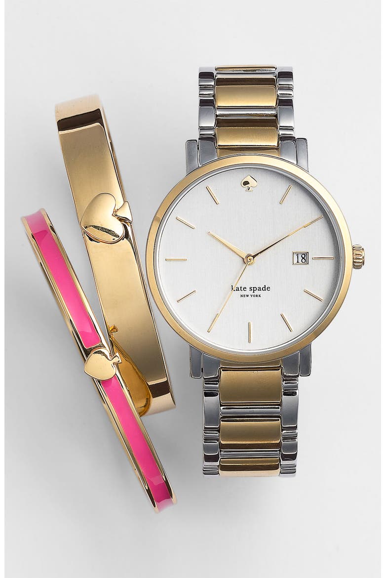 'gramercy' bracelet watch, 34mm, Alternate, color, SILVER/ GOLD