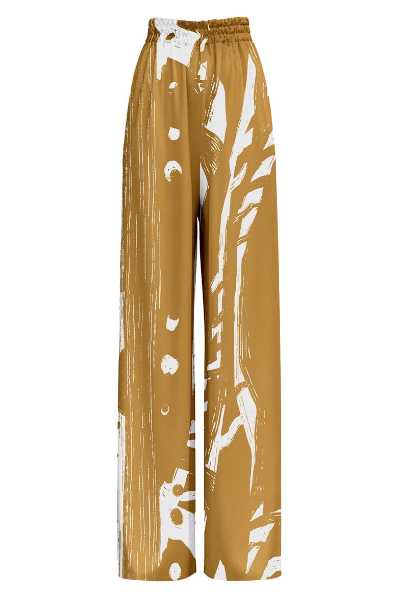 Leer Suto Palazzo Pants, Alternate, color, GOLD