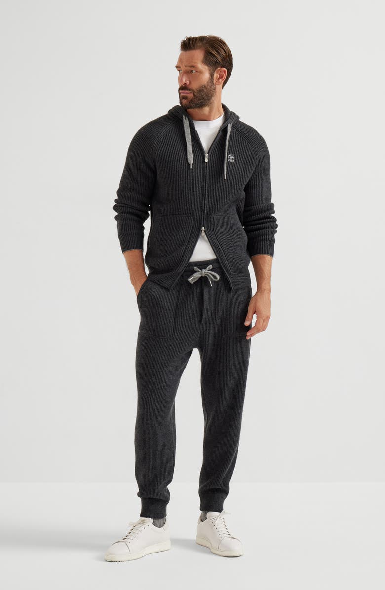 Brunello Cucinelli Knit joggers, Alternate, color, Charcoal