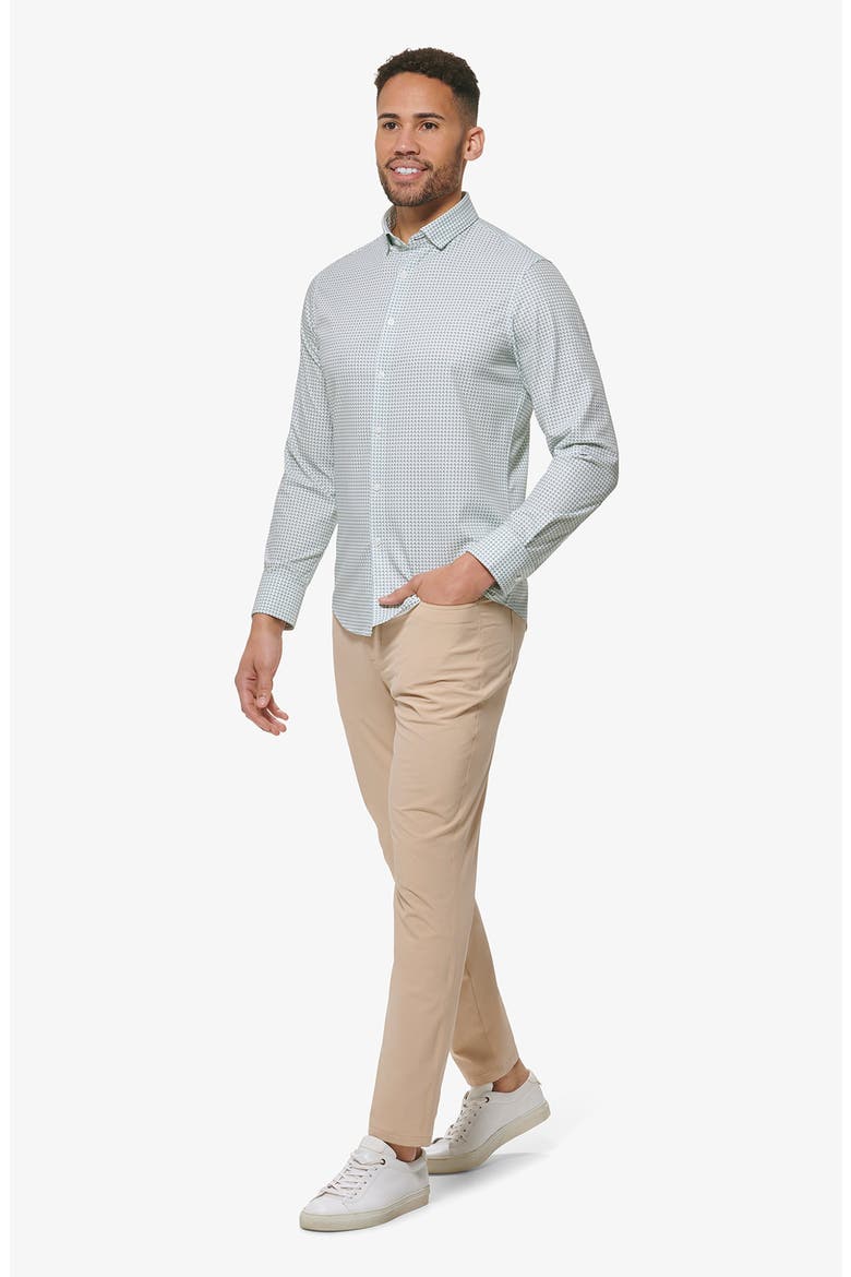 Leeward Geometric Print Stretch Performance Button-Up Shirt, Alternate, color, RESADA GEO TWILL PRINT
