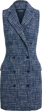 Lauren Ralph Lauren Double Breasted Sleeveless Bouclé Coat Dress