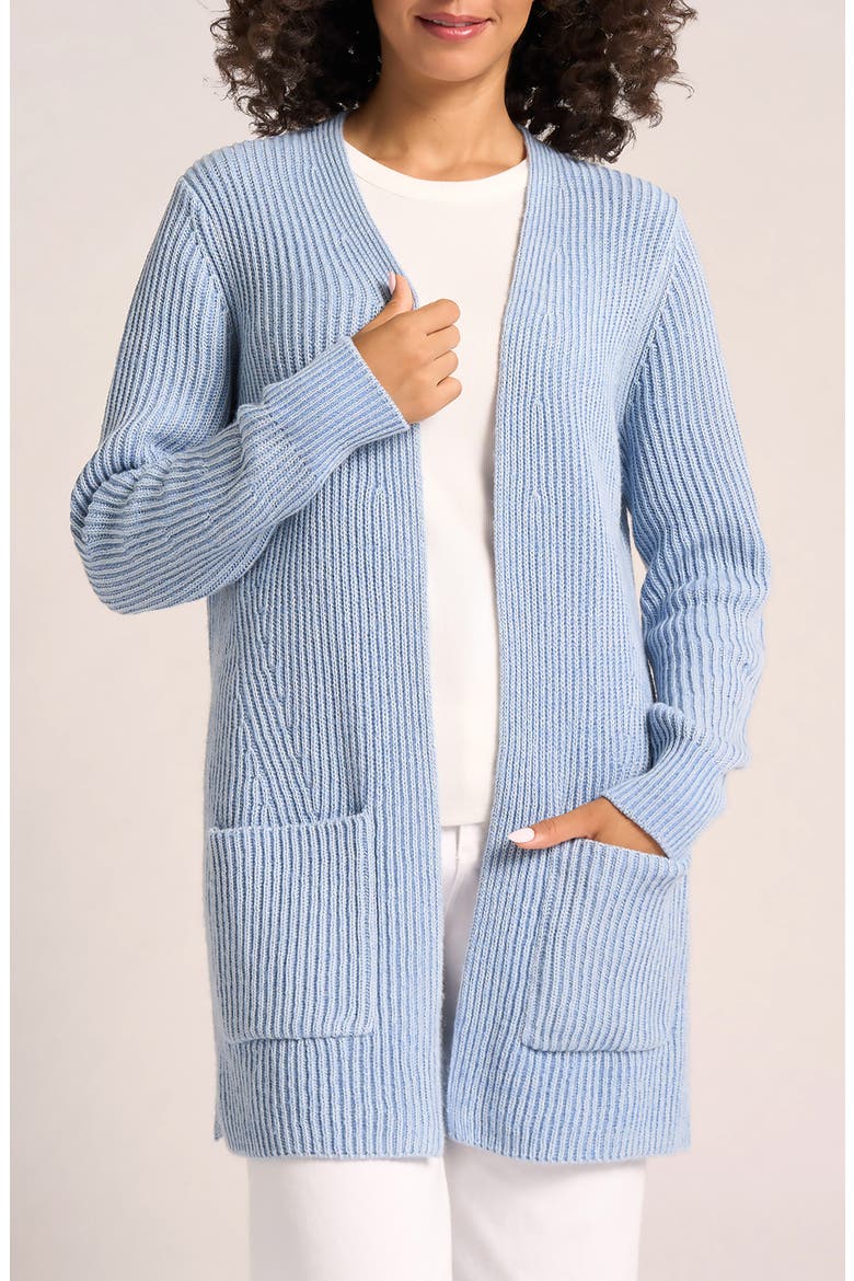Faye Longline Open Front Cardigan, Main, color, DUSTY BLUE
