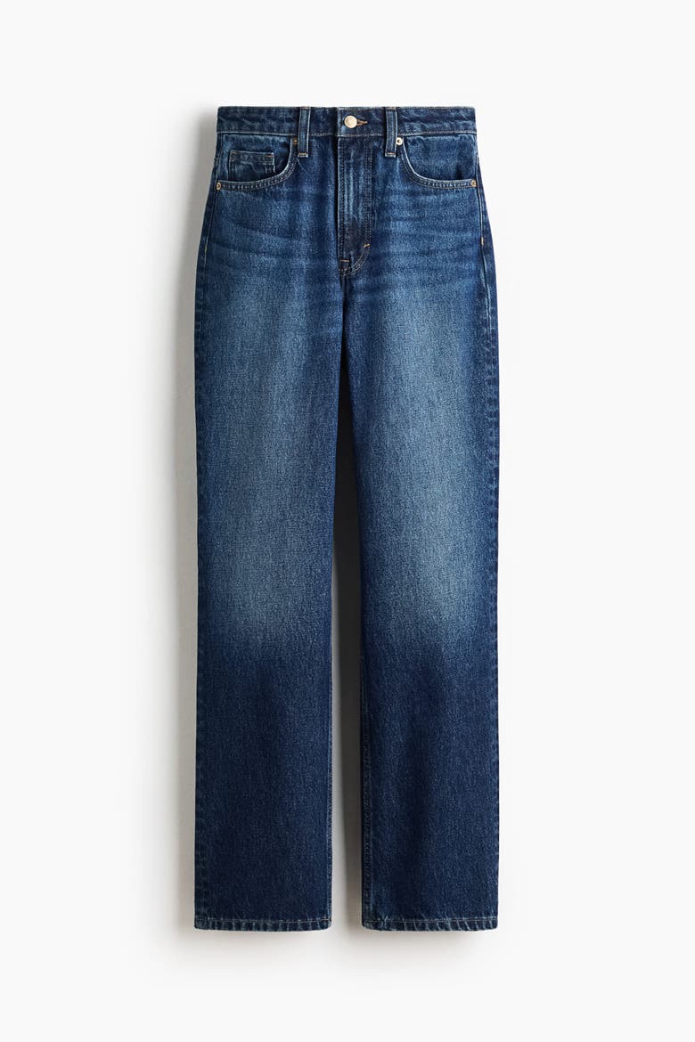 Straight High Jeans, Alternate, color, Dark denim blue