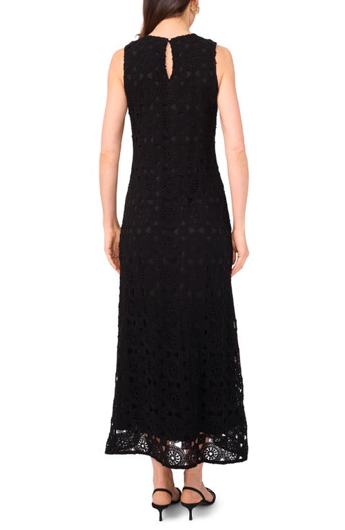 Vince Camuto Sleeveless Lace Cotton Maxi Dress In Black