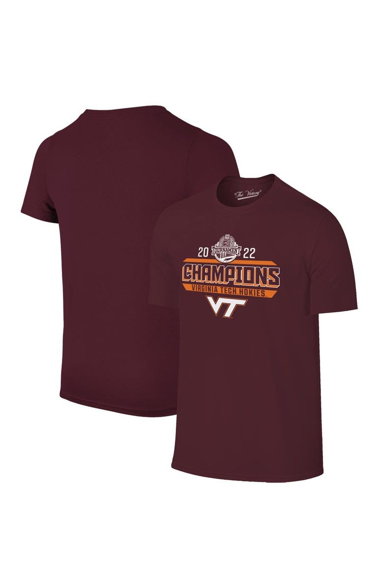 Retro Brand Men's Original Retro Brand Maroon Virginia Tech Hokies 2022 ACC Men's Basketball Conference Tournament Champions Locker Room T-Shirt, Main, color, 