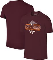 Retro Brand Men's Original Retro Brand Maroon Virginia Tech Hokies 2022 ACC Men's Basketball Conference Tournament Champions Locker Room T-Shirt