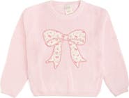 Sweet Wink Ditsy Floral Bow Knit Sweater