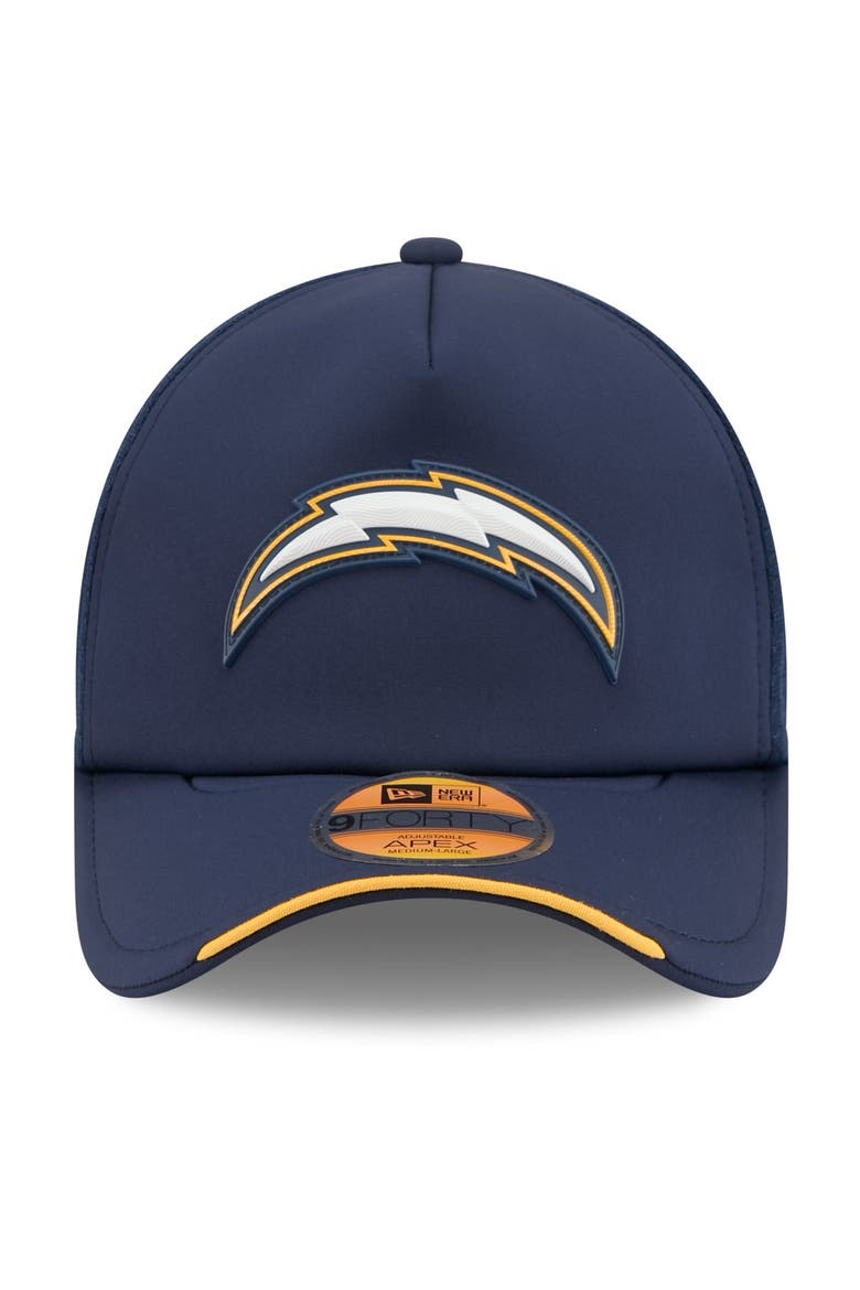 Men's New Era Navy Los Angeles Chargers 2026 Sideline Apex 9FORTY Adjustable Trucker Hat, Alternate, color, Navy