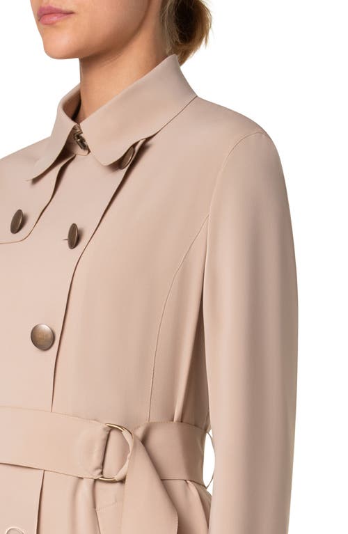Akris Punto Laser Cut Technical Crepe Trench Coat In Beige