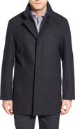 Cole Haan Wool Blend Topcoat with Inset Knit Bib