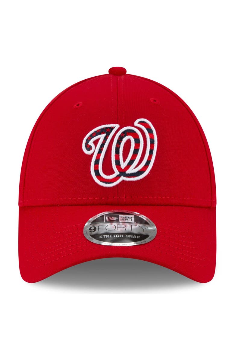Men's New Era Red Washington Nationals 4th of July 9FORTY Snapback Adjustable Hat, Alternate, color, Red