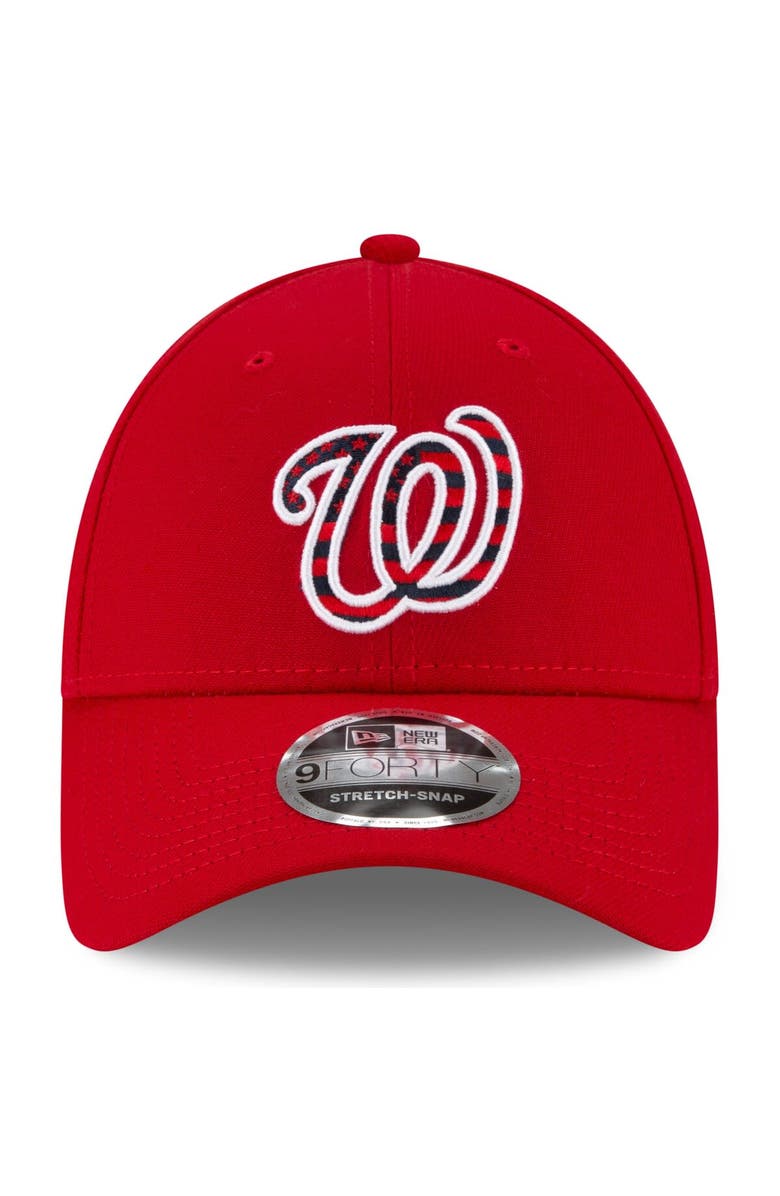 New Era Men's New Era Red Washington Nationals 4th of July 9FORTY Snapback Adjustable Hat, Alternate, color, 