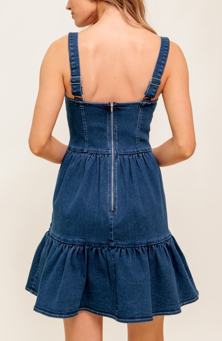 FLYING TOMATO Denim Minidress, Alternate, color, Medium Indigo