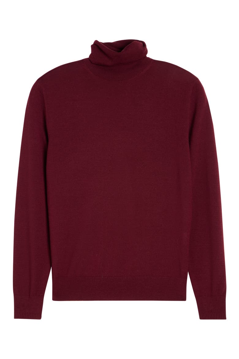 Munas Merino Wool Turtleneck Sweater, Alternate, color, WINE