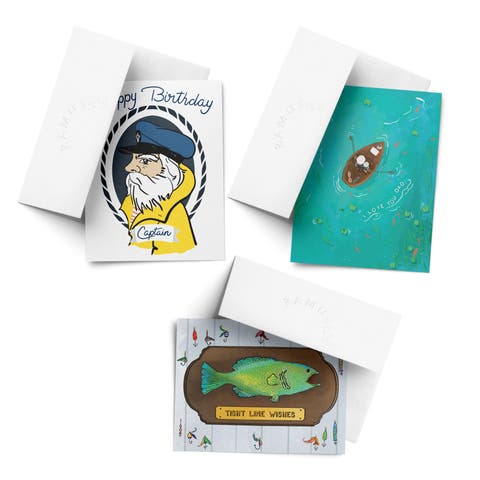 Father
s Day Greeting Card Pack (3ct) "Captain, Fish, Dad I Love You"