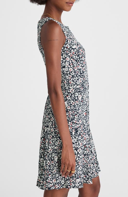 Madewell Button Front Boat Neck Minidress In Gold