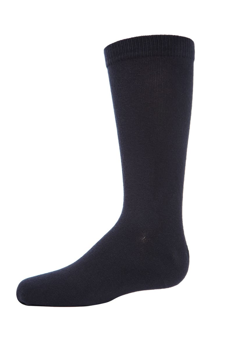 Boys' 3 Pair Pack Flat Crew Socks, Main, color, Navy