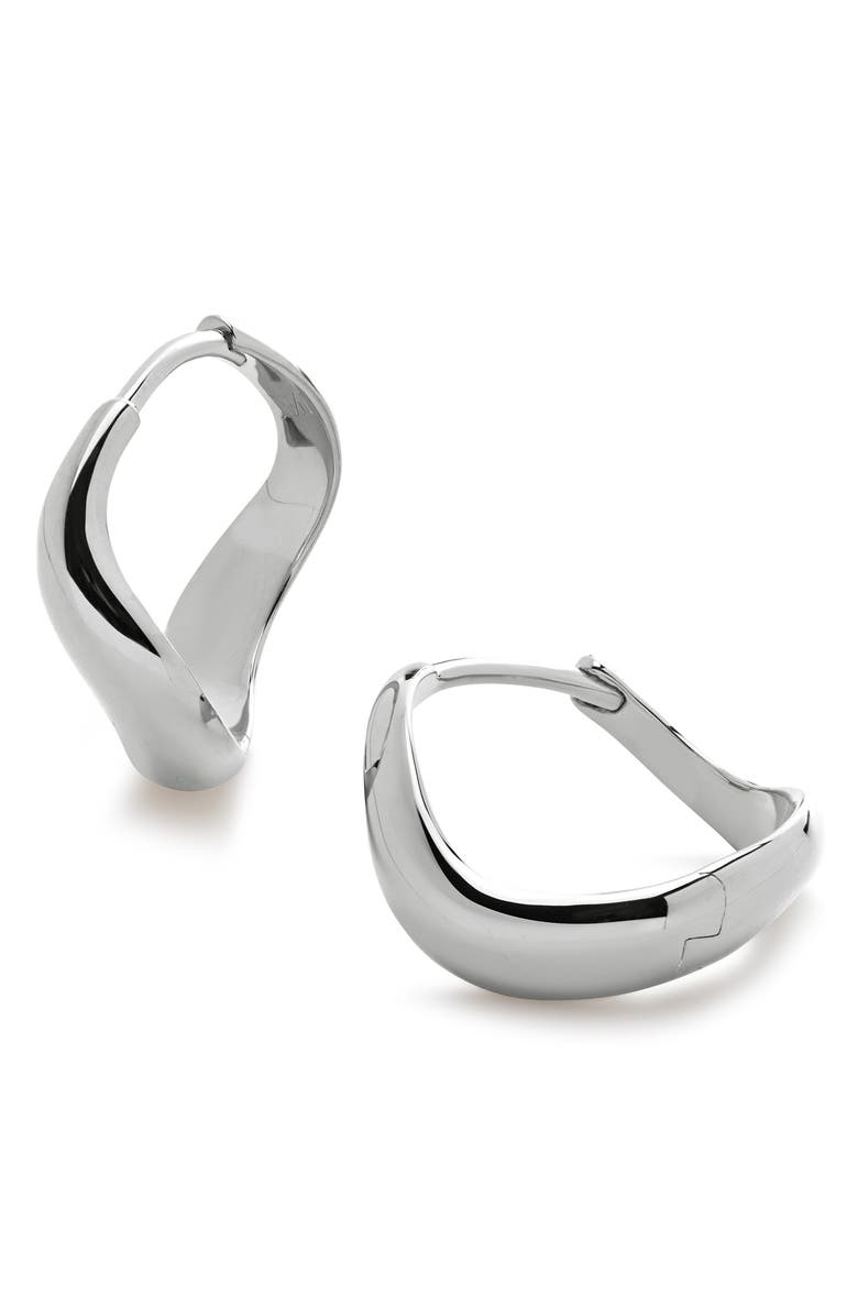 Monica Vinader Small Swirl Hoop Earrings, Main, color, Sterling Silver