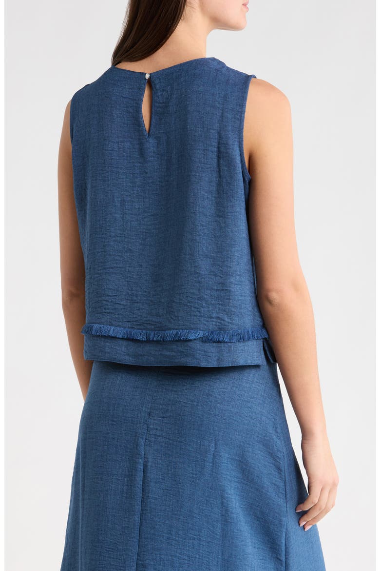 Tiered Fringe Trim Top, Alternate, color, DEEP BLUE