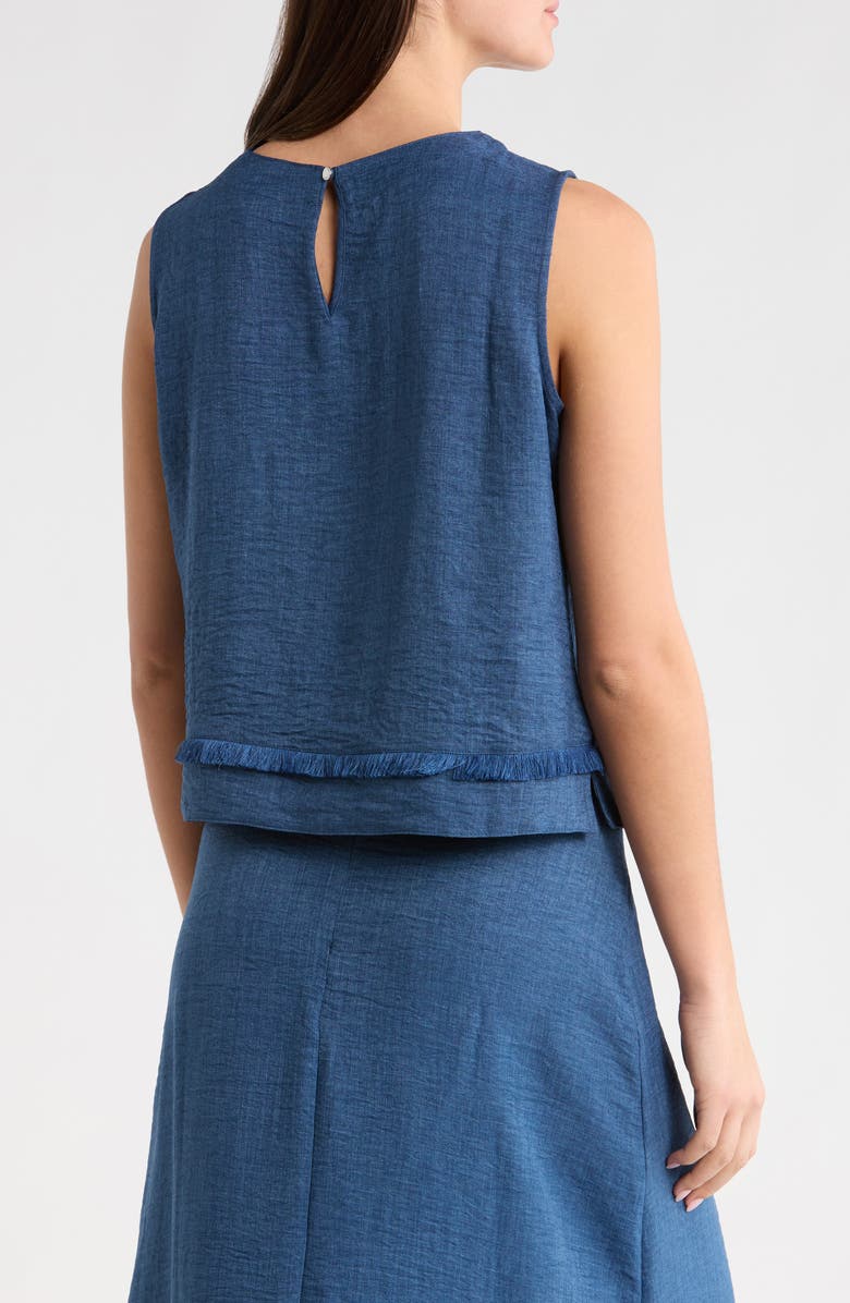 Vince Camuto Tiered Fringe Trim Top, Alternate, color, Deep Blue