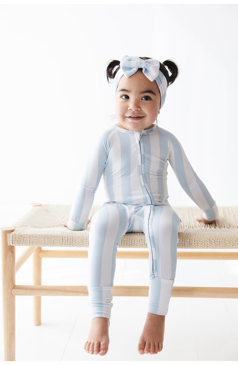 Charlie Lou Baby<sup>®</sup> Cotton Candy Stripes Double Zipper Convertible Romper, Alternate, color, Blue