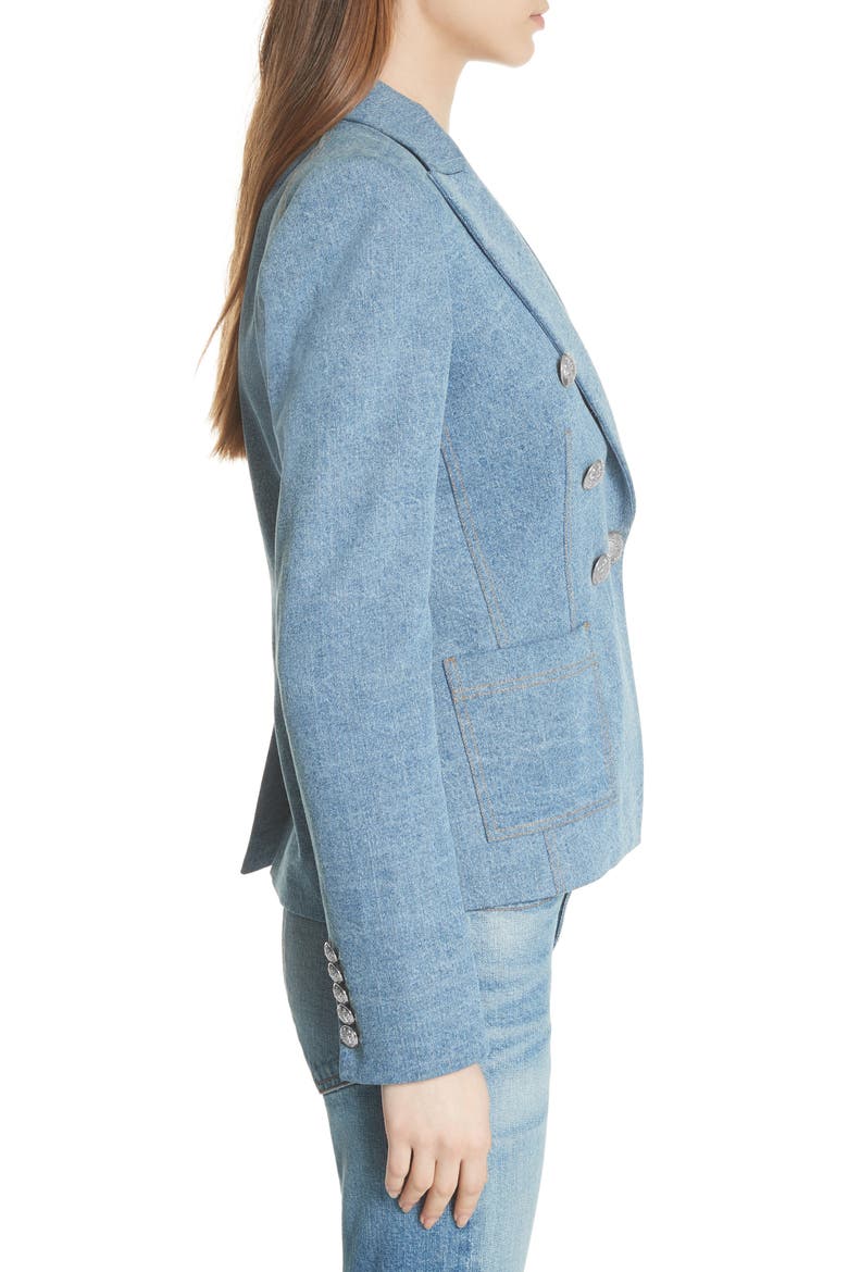 Caden Denim Dickey Jacket, Alternate, color, MID BLUE