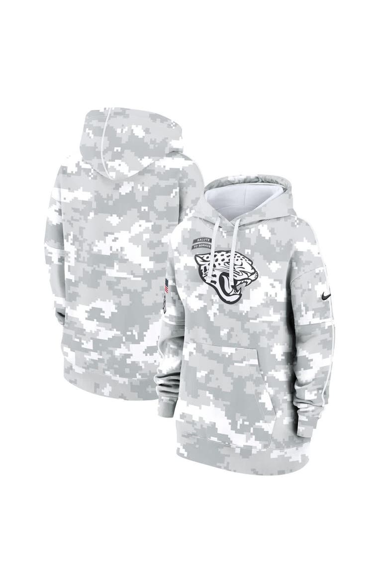 Women's Nike Arctic Camo Jacksonville Jaguars 2024 Salute To Service Club Fleece Oversized Pullover Hoodie, Main, color, Arctic Camo