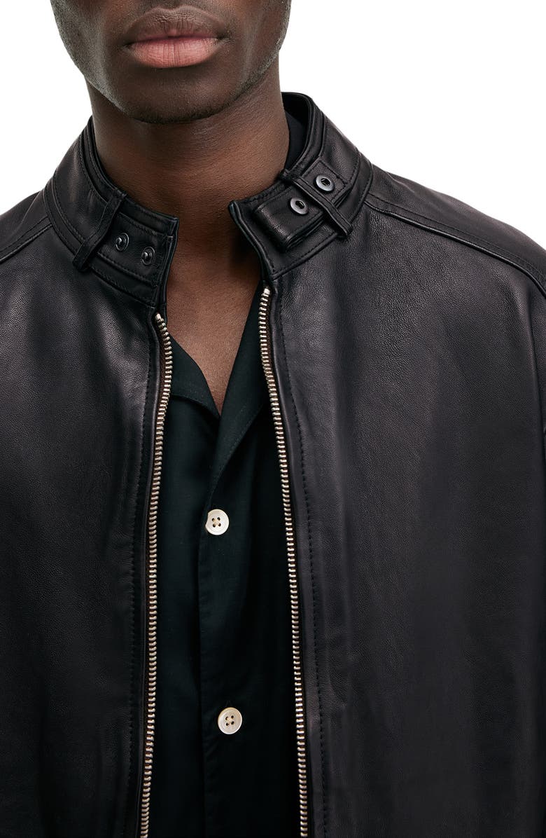 AllSaints Cora Leather Jacket, Alternate, color, Jet Black