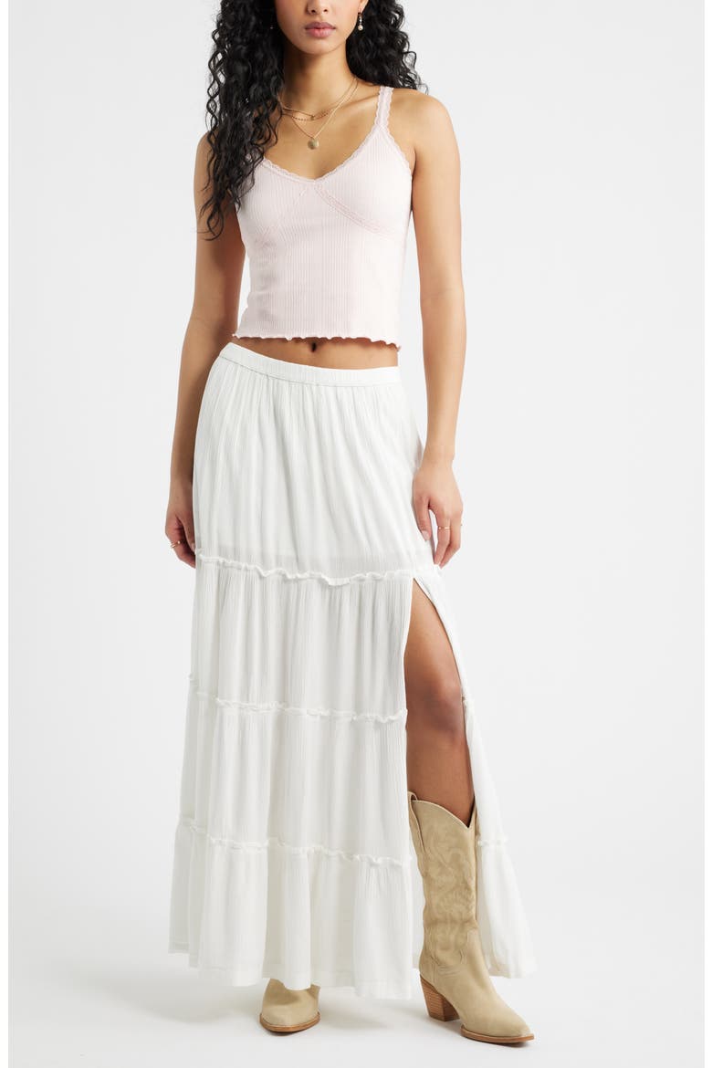 Tiered Maxi Skirt, Alternate, color, IVORY