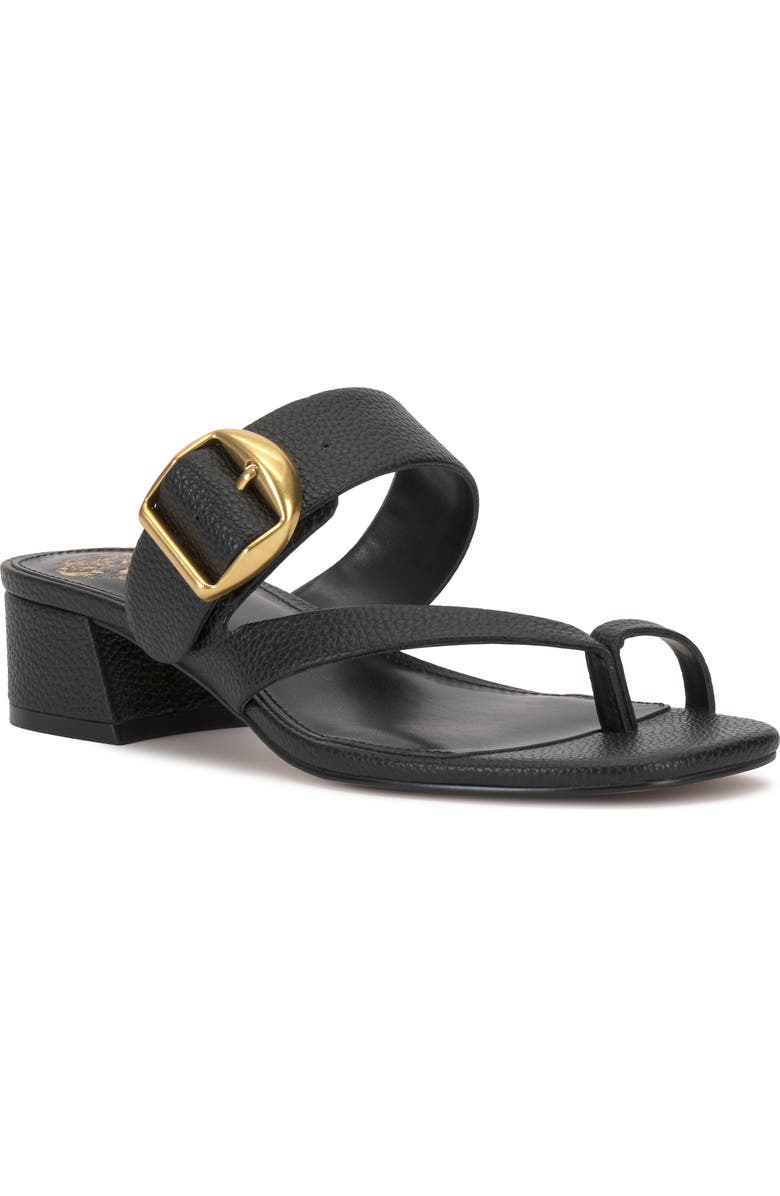 Vince Camuto Laynnie Toe Loop Sandal, Main, color, Black Pl Souffle