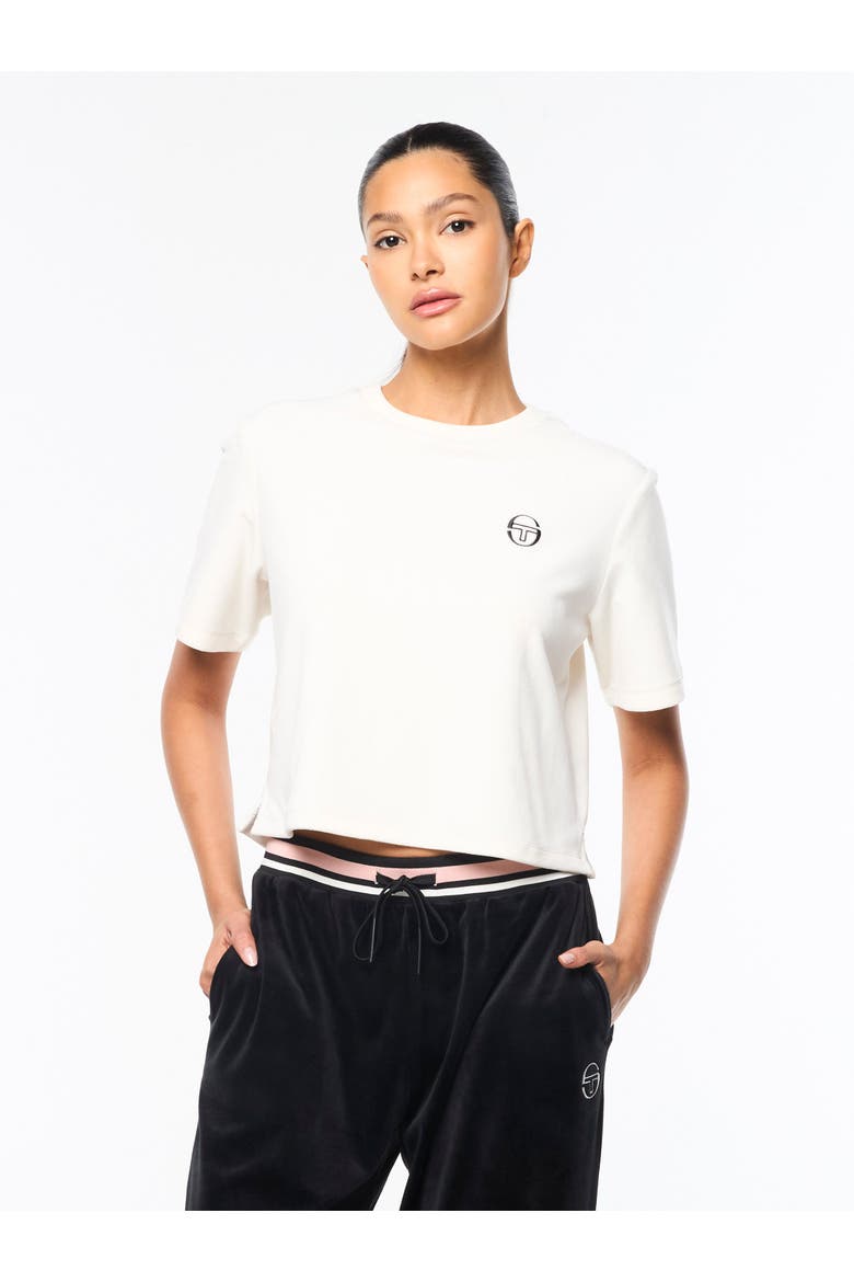 Adele Velour T-Shirt, Main, color, GARDENIA