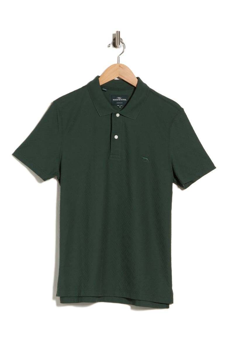 Reimers Lane Sports Fit Cotton Jacquard Polo, Alternate, color, PINE