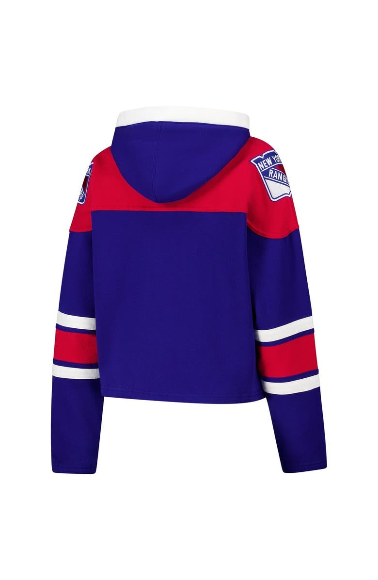'47 Women's '47 Blue New York Rangers Cropped Superior Lacer Pullover Hoodie, Alternate, color, Blue