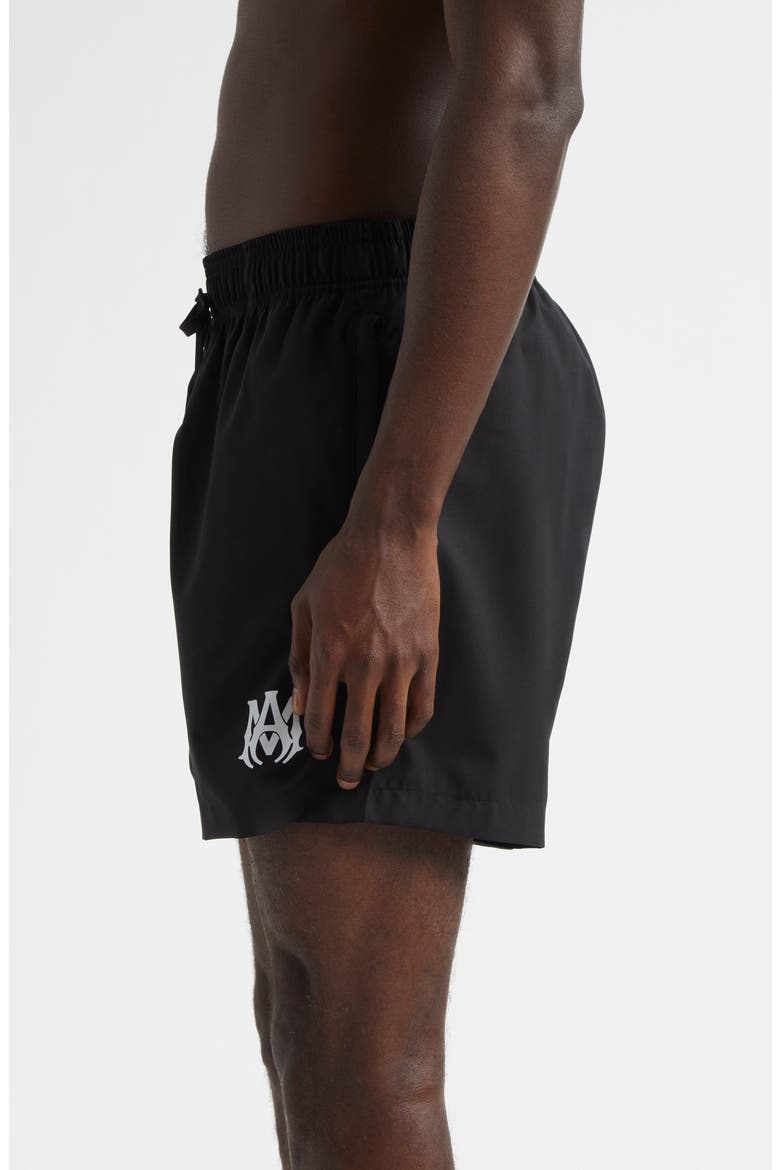 Core Logo Swim Trunks, Alternate, color, BLACK