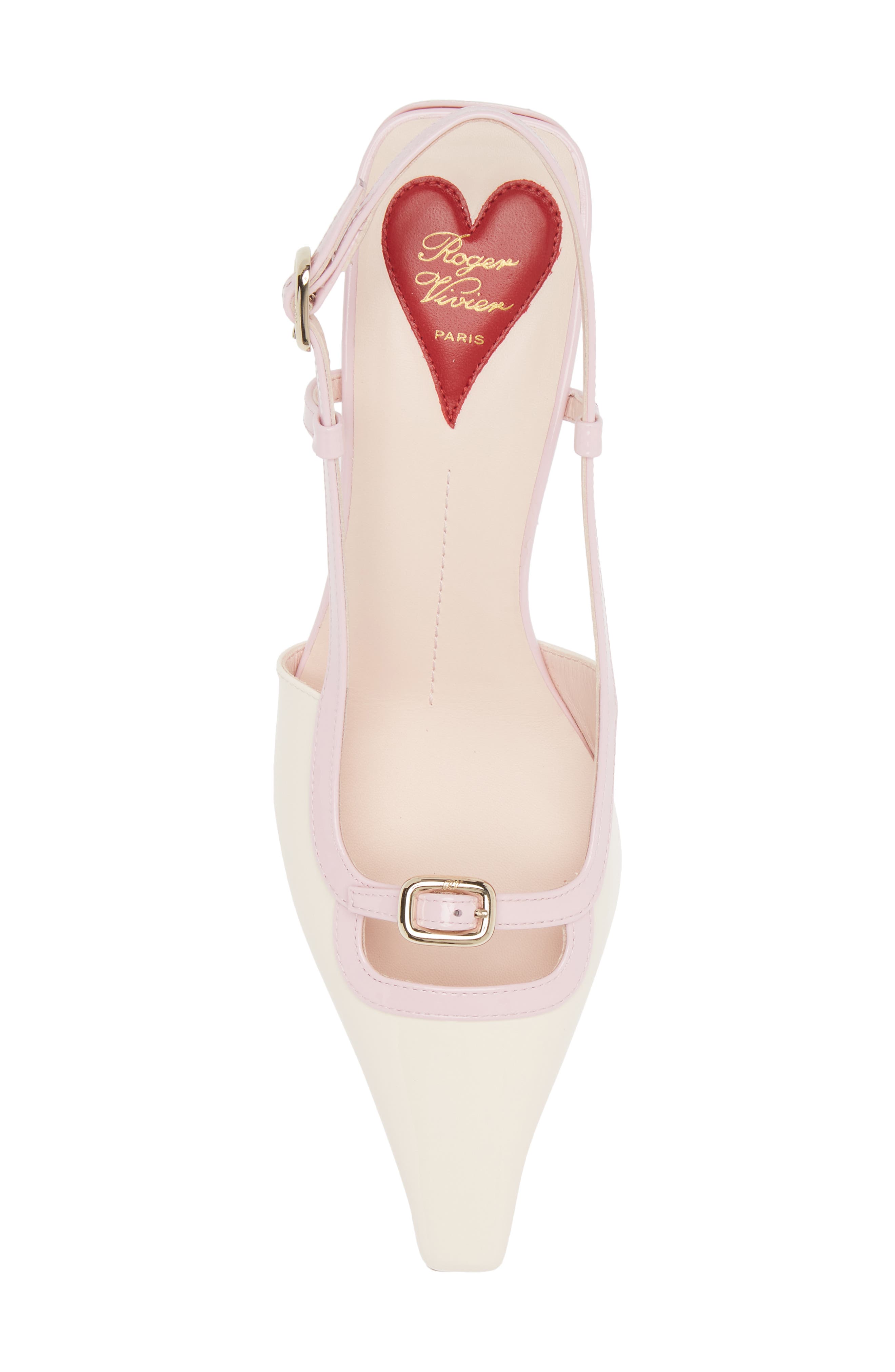 Mini Buckle Slingback Pump, Alternate, color, IVORY/ PINK