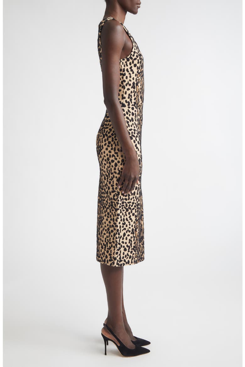 Leopard Jacquard Knit Dress, Alternate, color, CAMEL LEOPARD MULTI