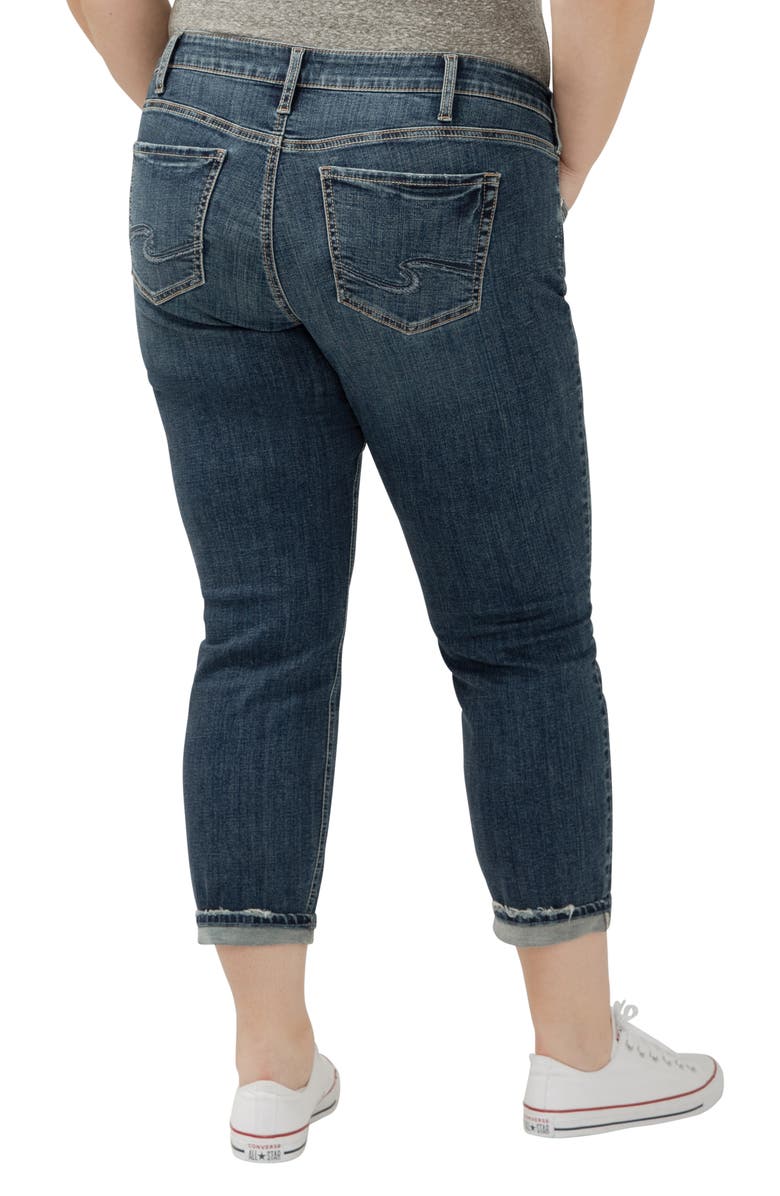 Silver Jeans Co. Curvy Mid Rise Ankle Boyfriend Jeans, Alternate, color, Treble