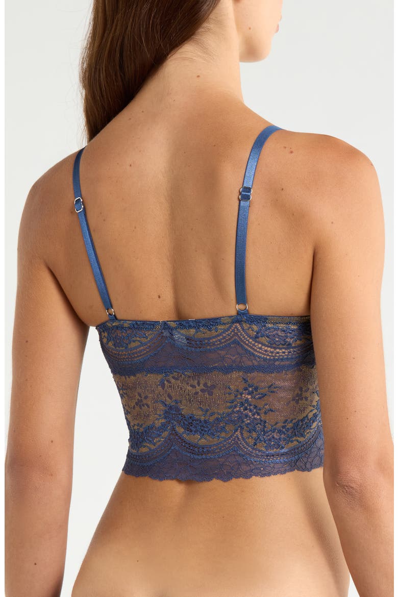 Longline Lace Bralette, Alternate, color, DENIM BRASS