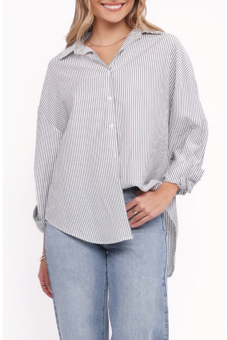 Edwards Stripe Shirt, Main, color, WHITE STRIPE