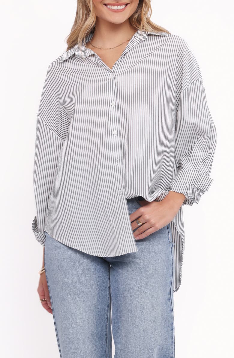 Petal & Pup Edwards Stripe Shirt, Main, color, White Stripe