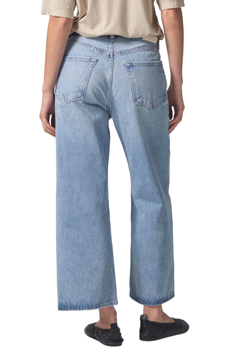 Gaucho High Waist Crop Wide Leg Jeans, Alternate, color, MISTY