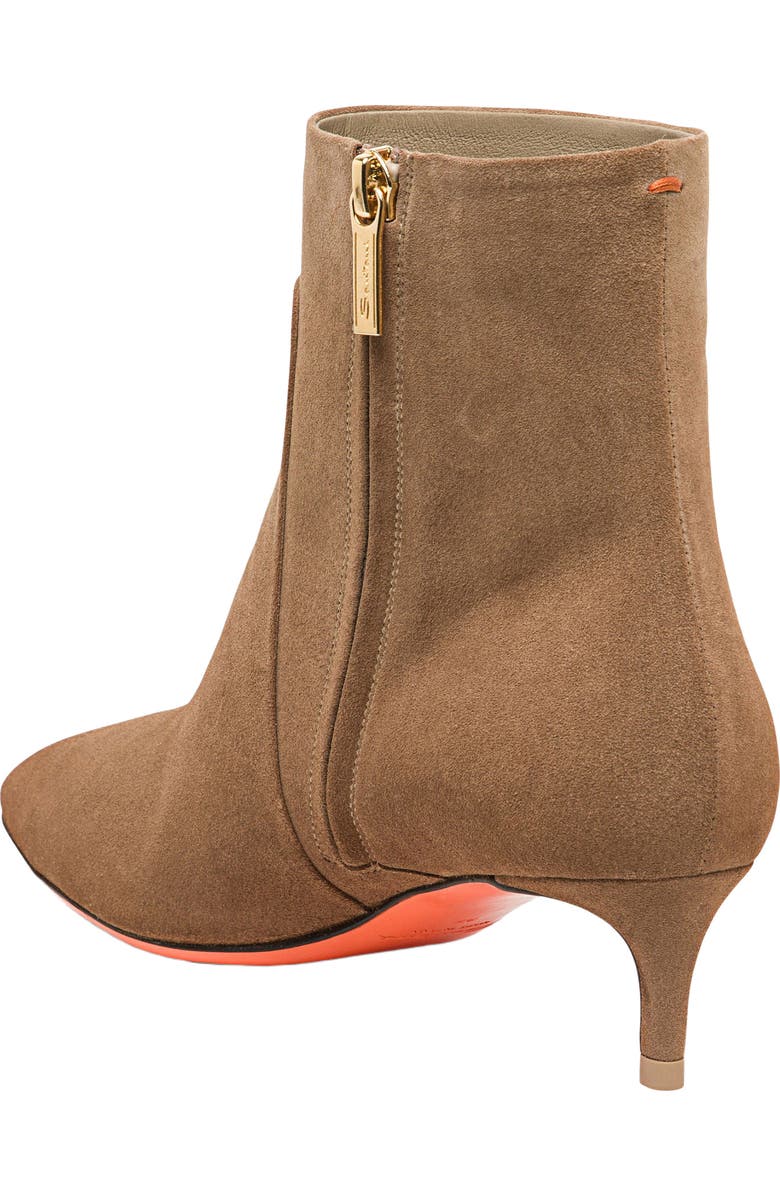 Santoni Women’s suede low-heel ankle boot, Alternate, color, Brown