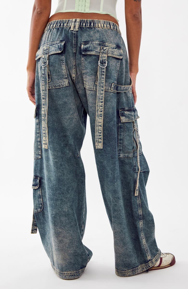 BDG Urban Outfitters Strappy Denim Cargo Jeans, Alternate, color, 