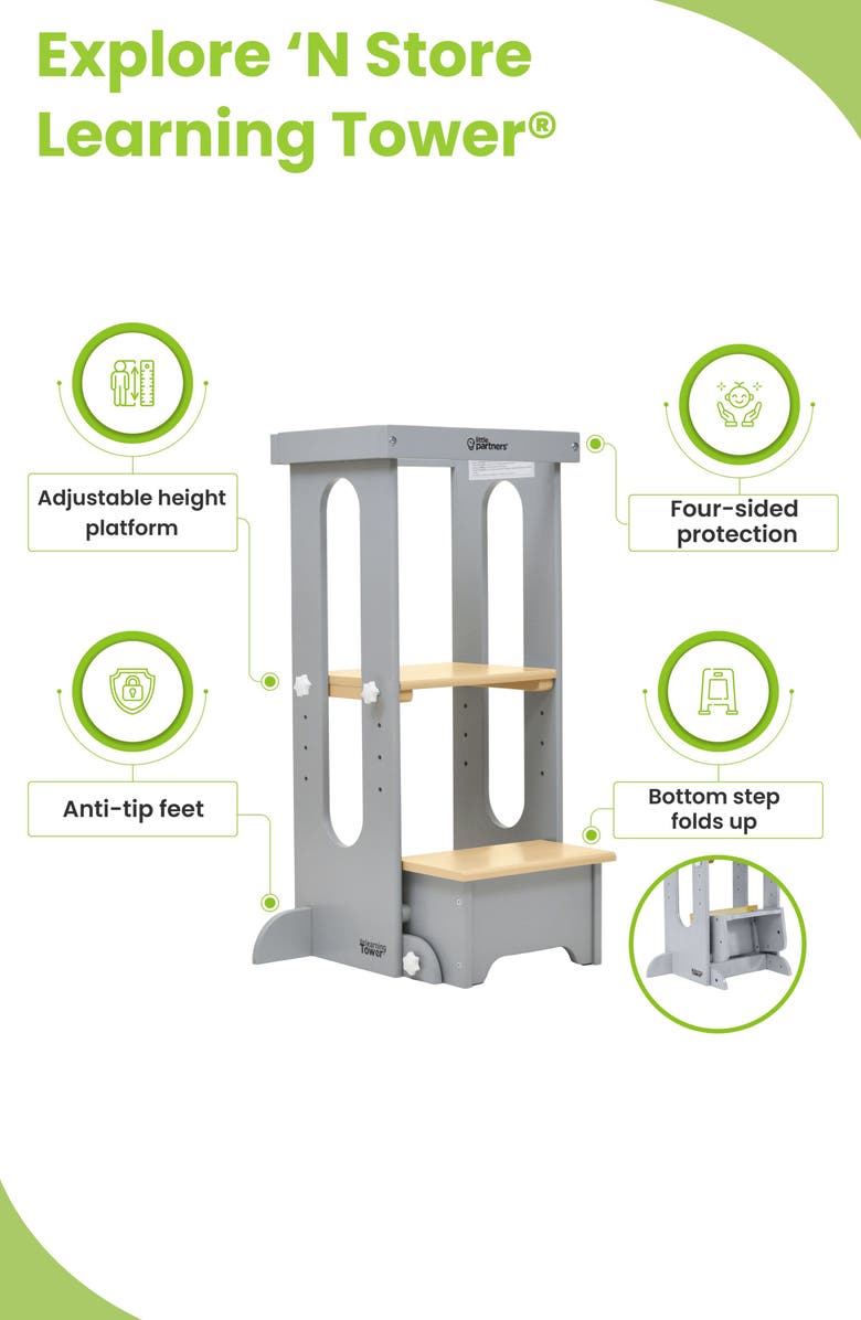 Little Partners Explore 'N Store<sup>®</sup> Learning Tower, Alternate, color, Silver Drop With Natural