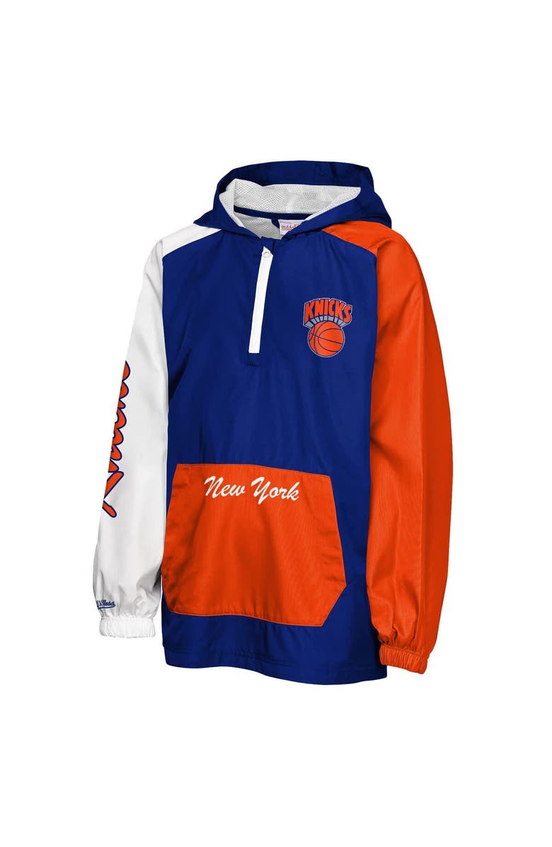 Mitchell & Ness Youth Mitchell & Ness Blue New York Knicks Playoff Anorak Quarter-Zip Windbreaker, Alternate, color, Blue