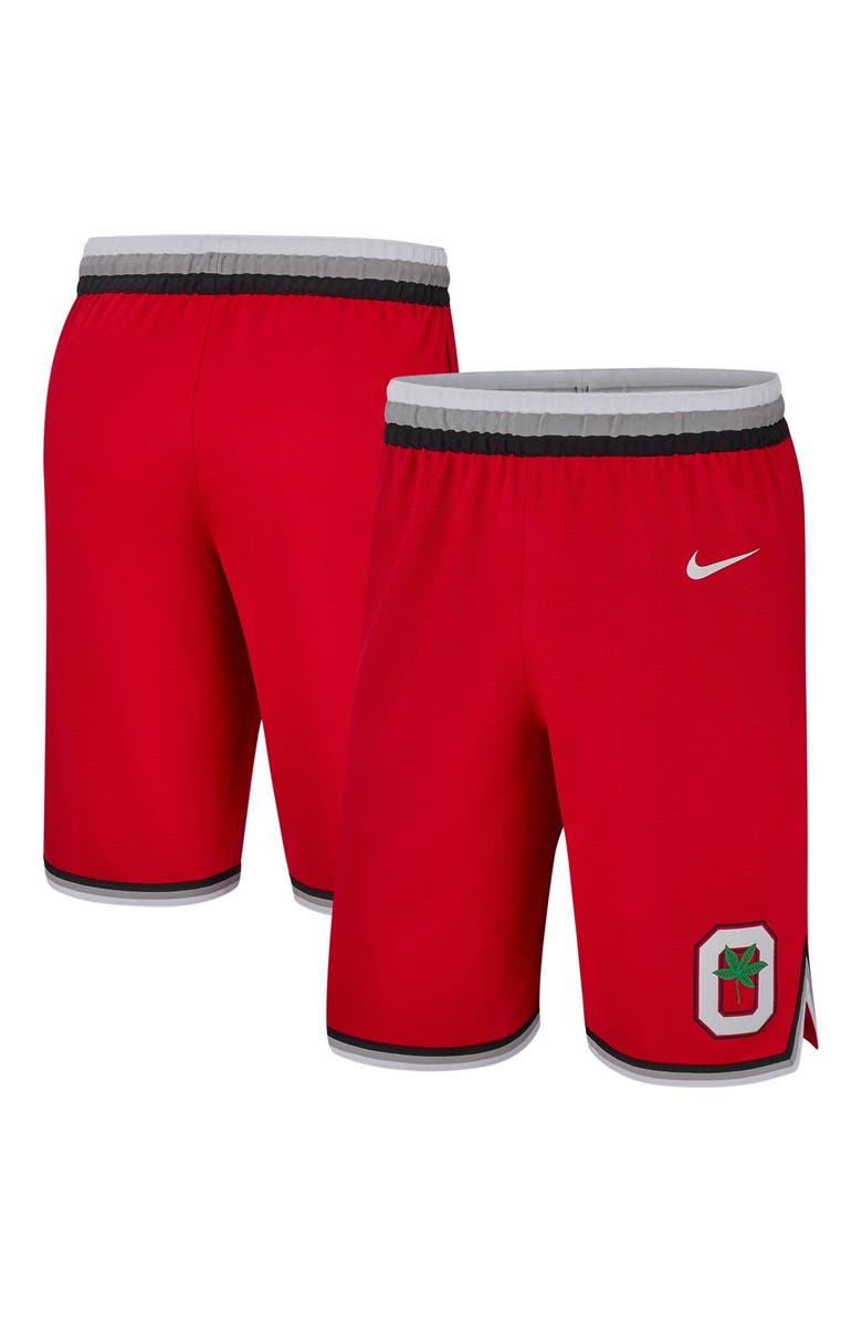 Nike Men's Nike Scarlet Ohio State Buckeyes Retro Replica Basketball Shorts, Main, color, Scarlet
