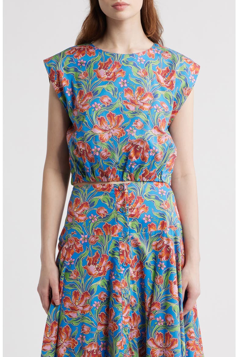 Cambrie Floral Print Sleeveless Shirt, Main, color, ARCHIVE TULIP LIBERTY PRINT