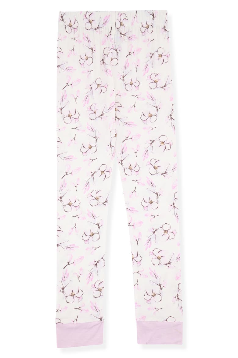 Printed Stretch Viscose Long Sleeve Pajama Set, Alternate, color, WHITE