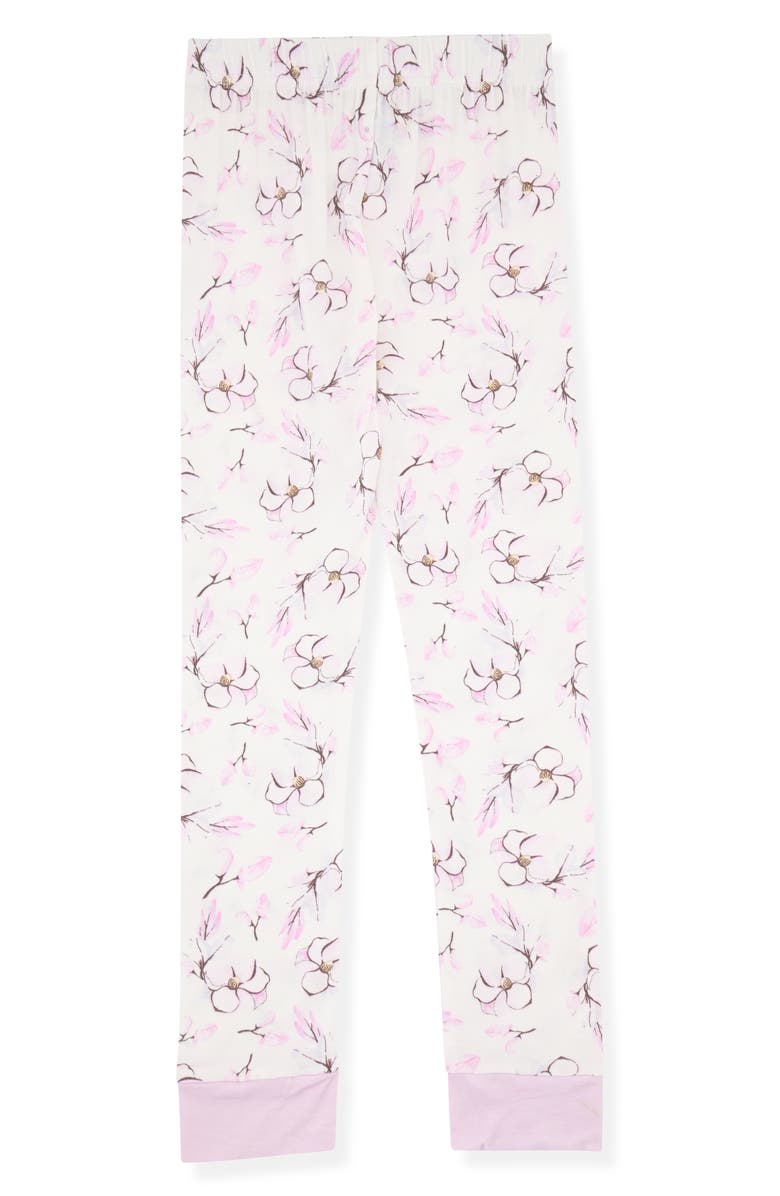 SLEEP ON IT Kids' Floral Print Fitted Two-Piece Pajama Set, Alternate, color, White