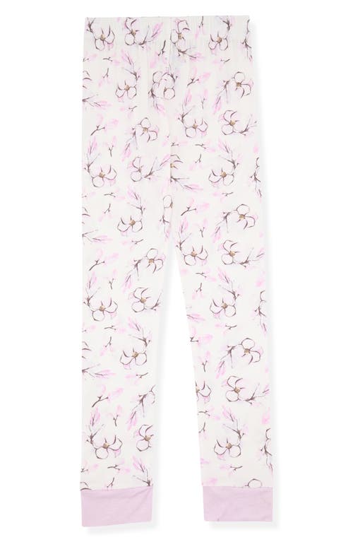 Cloud Nine Kids' Floral Print Fitted Two-piece Pajama Set In White